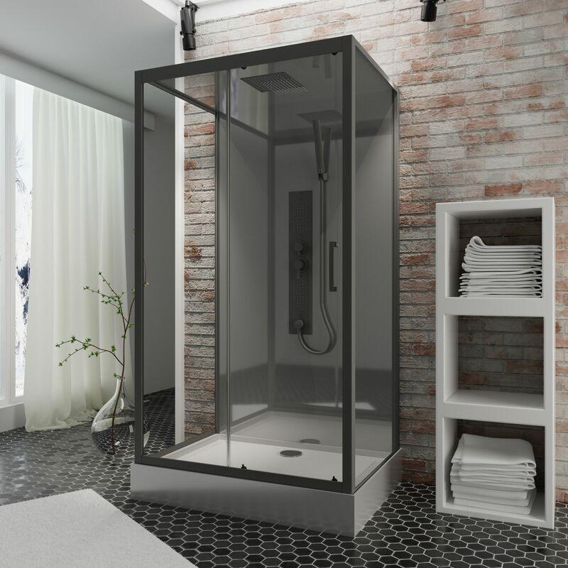 CABINE DE DOUCHE INTÉGRALE HYDROMASSANTE, 85 X 115 CM, CABINE DE DOUCHE