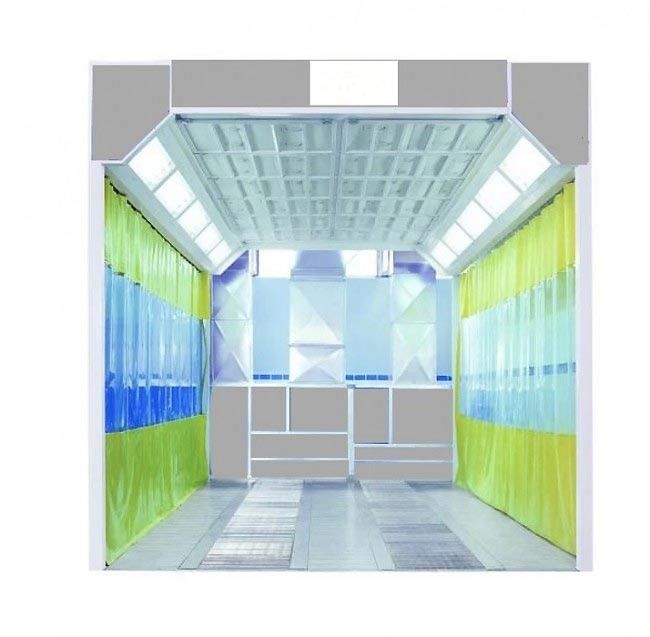 Aire de préparation pour carrosserie équipée d'unités de ventilateur-moteur_0