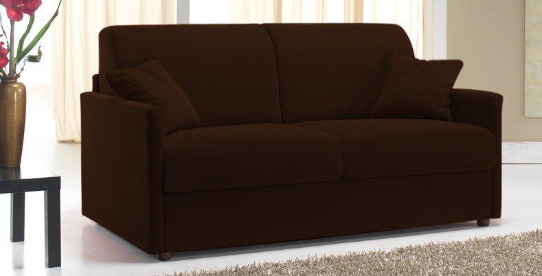 CANAPÉ SUN CONVERTIBLE EXPRESS 120CM MICROFIBRE MARRON  MATELAS ÉPAISSEUR 16CM_0