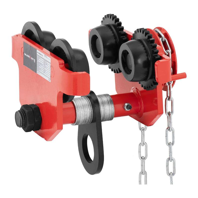 CHARRIOT POUR PALAN - 2 000 KG - LARGEUR DE FER : 90–125 MM - AVEC CHAINE ATELIER OUTILS BRICOLAGE 14_0007146_0