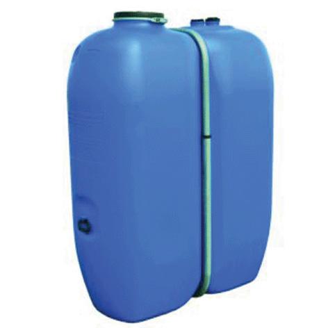 Cuve aérienne renforcée 1 000L - polyéthylène, cerclage en acier, coloris bleu_0