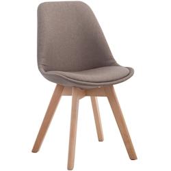 Décoshop26 - Chaise de salle à manger x1  design scandinave en tissu taupe et piètement à 4 pieds en bois clair 10_0003277 - 3000251493320_0