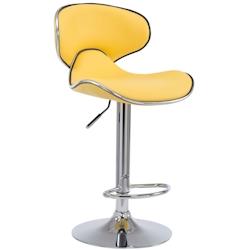 Décoshop26 - Tabouret de bar chaise de bar hauteur réglable avec repose pieds en synthétique jaune et métal 10_0000080 - jaune 3000881769604_0