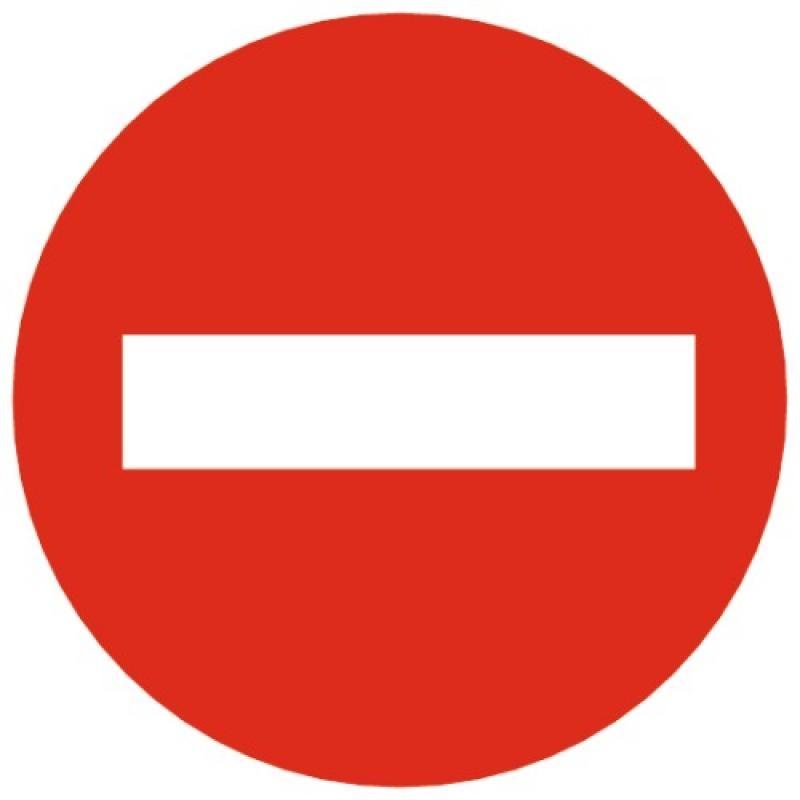 Disque rouge d'interdiction, diamètre 80 mm, désignation ''sens interdit''_0