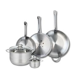 Ensemble de 3 Poêles de cuisson 24, 28 et 32 cm et 2 faitouts 12 et 24 cm Elo Profi Brillant - gris 3176239988536_0