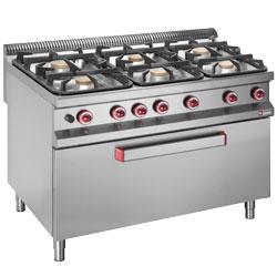 Fourneau 6 feux sur maxi four gaz - Master 900 - 1200x900xh850/920 - 55040 kcal/h - 171 kg_0