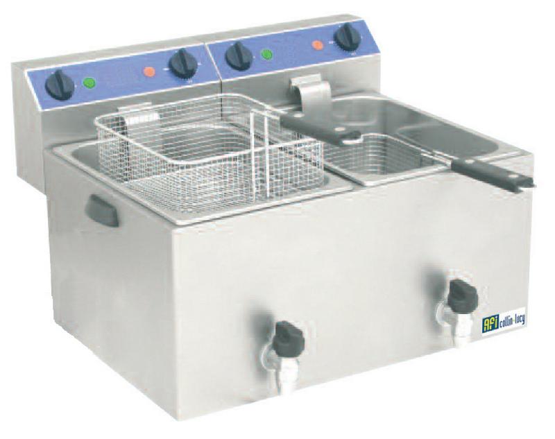 Friteuse professionnelle électrique à poser - 2 x 8 litres - modèle SF99VC avec cuves amovibles et zone froide_0