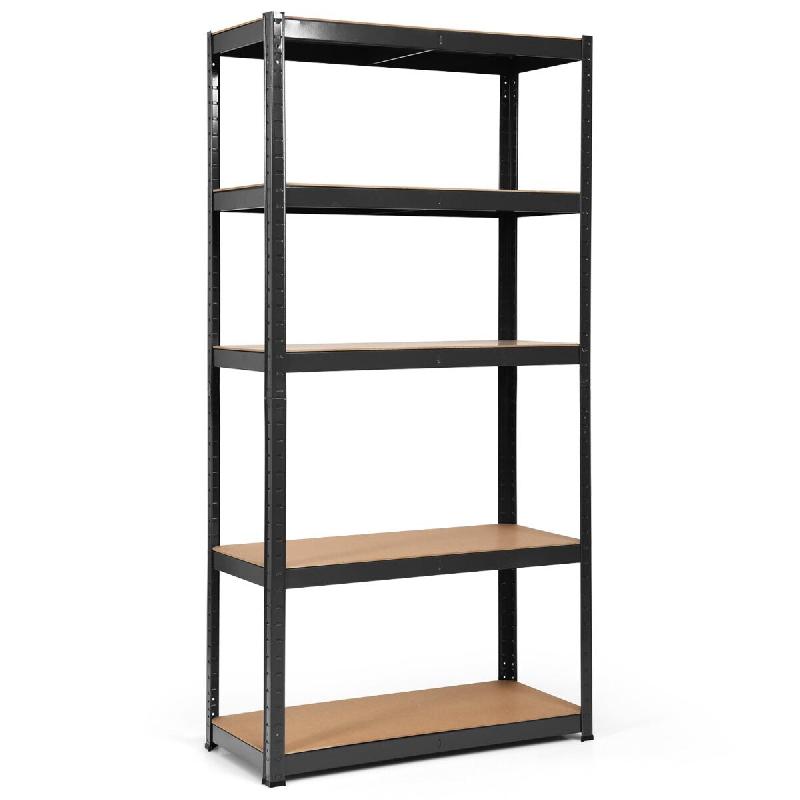 Helloshop26 - Étagère de garage ajustable 90 x 40 x 180 cm support 175 kg design pratique en acier galvanisé noir 20_0012056 - 3000227038319_0