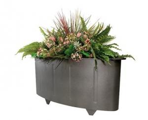 Jardinières acier, fonte, métal ovale - finition oxyron noir forgé - 1000x400x525 mm_0