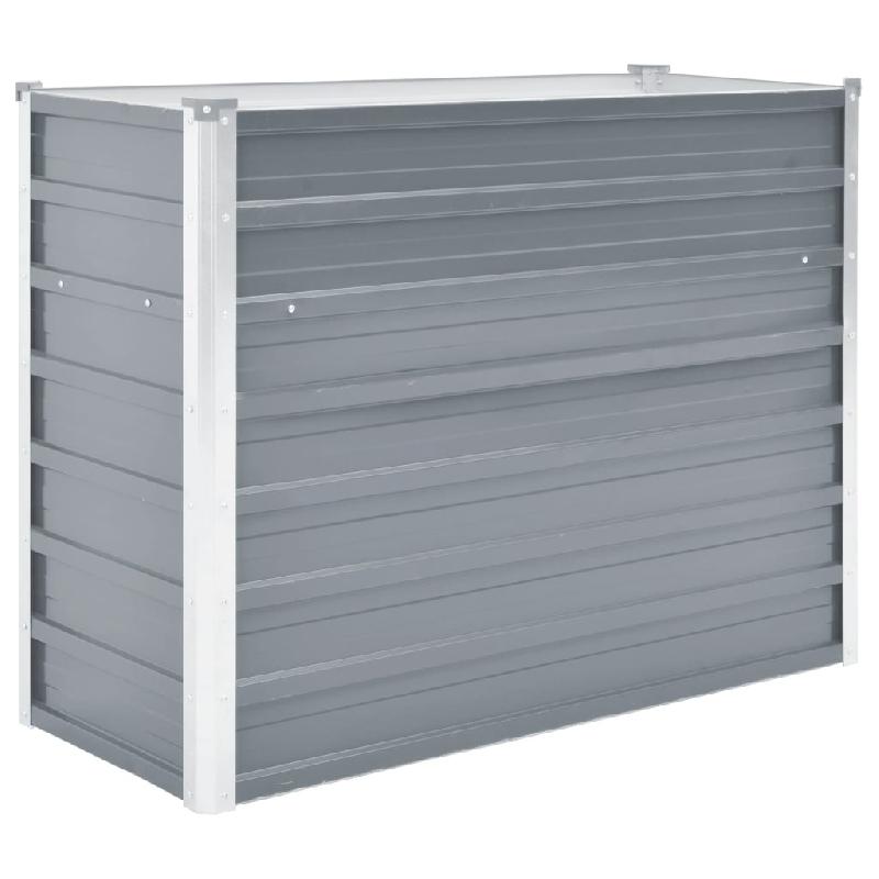 JARDINIÈRE LIT SURÉLEVÉ PLANTES FLEURS JARDIN ACIER GALVANISÉ 100 X 40 X 77 CM GRIS 02_0001087_0