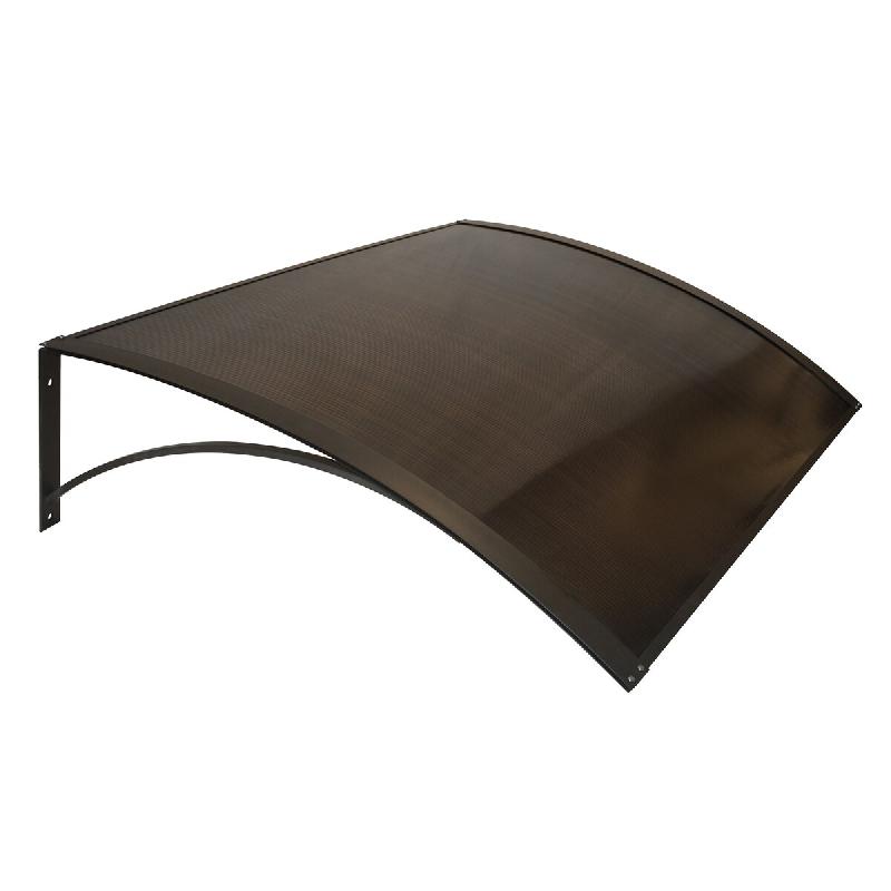 WASABI Marquise Porte Extérieure 100x80cm – Polycarbonate Alvéolaire 3,8mm – Supports en Aluminium – Montage Facile - noir BMA000011_0