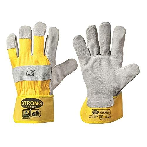 Stronghand - Gants de travail professionnels en croûte de cuir de vachette - épaisseur 1,3 mm - Certifiés TÜV et EN 388 classe 4.1.3.3_0