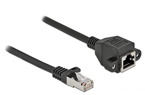 Delock rallonge de réseau S/FTP RJ45 mâle à RJ45 femelle - Cat.6A - 50 cm - Noir_0