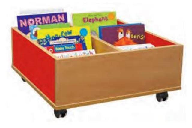 Bacs albums et B.D. sur roulettes - 4 cases en mélaminé M3 - 60x60x30 cm_0
