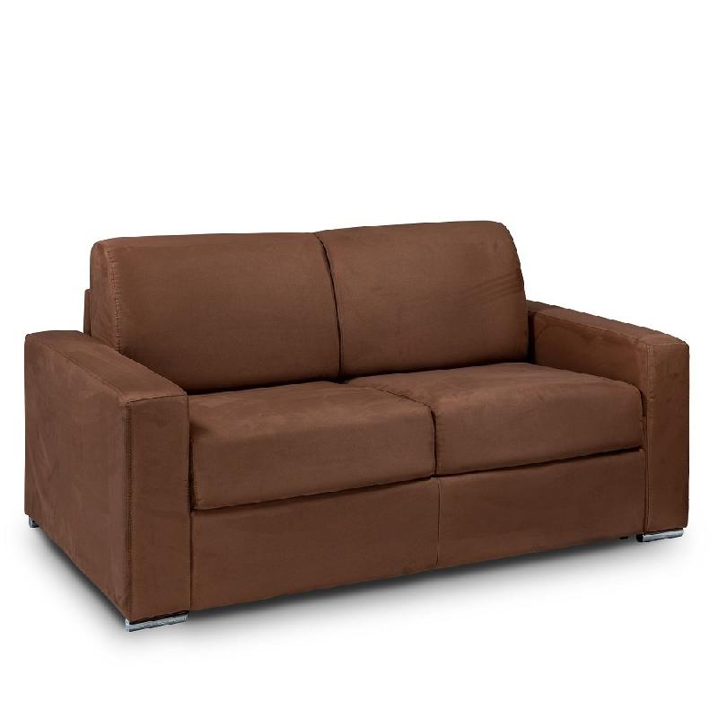 Canapé-lit convertible express Dreamer 2-3 places - Matelas 16 cm microfibre marron - Couchage 120x197 cm_0