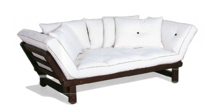 Canapé-lit Soledad Eco - 1 place en pin scandinave massif avec futon 100% coton de 11 cm_0