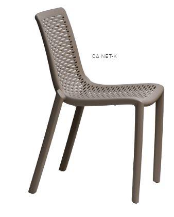 Chaise d'extérieur empilable - Net-K - Hauteur 80 cm, Largeur 50 cm, Profondeur 55 cm_0