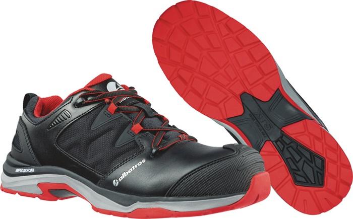 Chaussure de sécurité ultratrail black low taille 41 noir/rouge s3 esd hro src en iso 20345 cuir lisse albatros_0