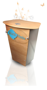 Comptoir de stand V-Counter - robuste, personnalisable, avec porte verrouillable et charge supportée de 100 kg_0