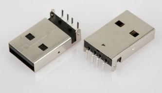 Connecteurs USB Type A mâle coudé - Laiton avec finition sélective or/étain - Gamme de température -55°C à +105°C_0