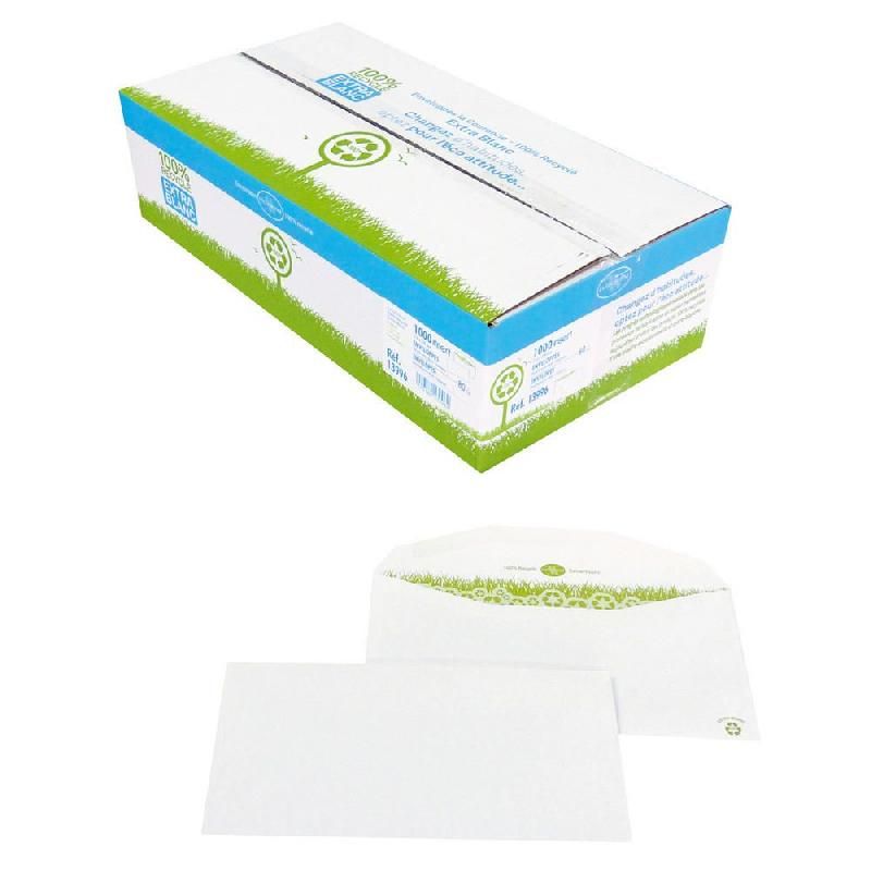 COURONNE BOÎTES DE 1000 ENVELOPPES POUR MISE SOUS PLI AUTOMATIQUE SANS FENÊTRE - PAPIER VÉLIN - 114 X 229 MM (80 G/M²) - COULEUR BLANC