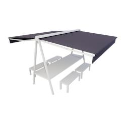 Ensemble duo et bancs 8 places Alia Plein Air (Blanc - Gris foncé F078) - aluminium RETTAB8P-BANC-9010-F078-TE2_0