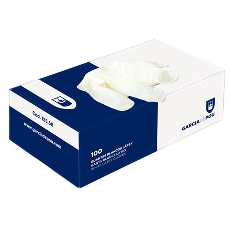 GANT MOYENS AVEC TALC LATEX BLANC (VENDU PAR 100)