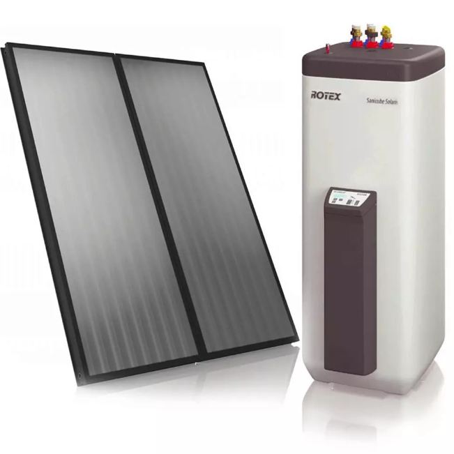 Kit chauffe-eau solaire autovidangeable - ROTEX - ballon 300L, 2 capteurs Solaris V21P, accessoires inclus_0