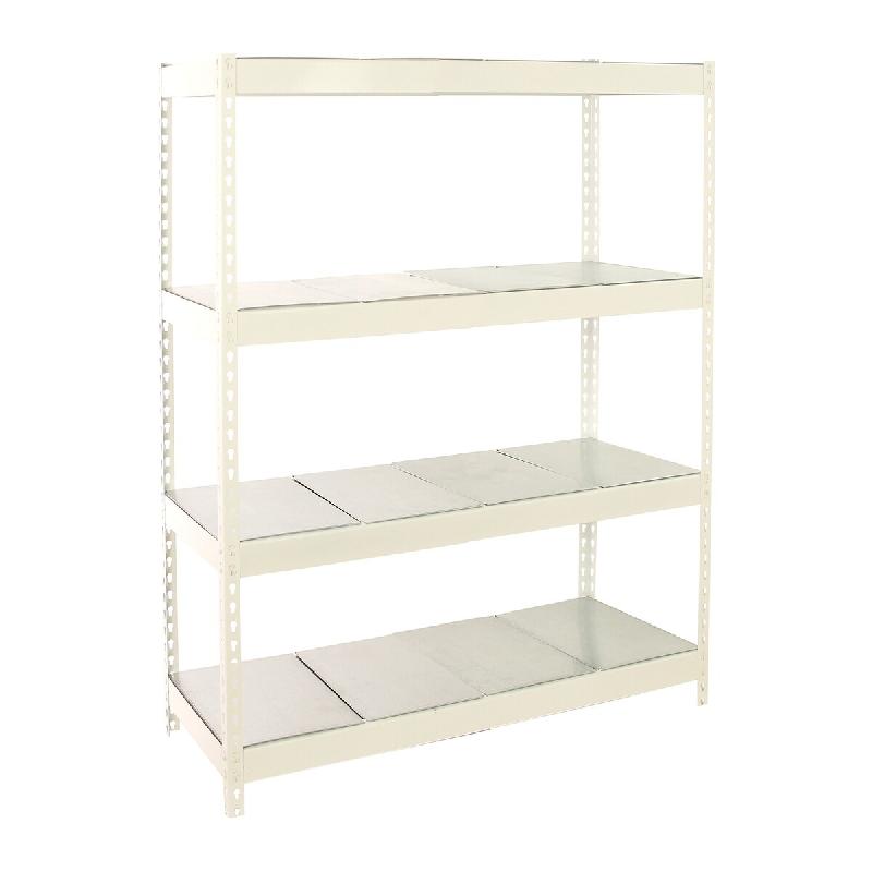 SimonRack Rayonnage industriel, 2000x1200x600 mm, 400 kg au point de flexion, 4 étagères métalliques, rayonnage garage, Blanc/Galvanisé- Ecoforte_0