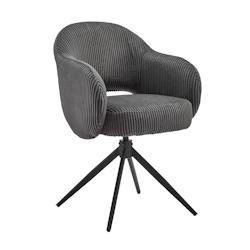 SIT Möbel Fauteuil pivotant à 360° | Revêtement en velours côtelé gris foncé | Structure en métal noir | L 58 x P 60 x H 84 cm - multicolore m_0