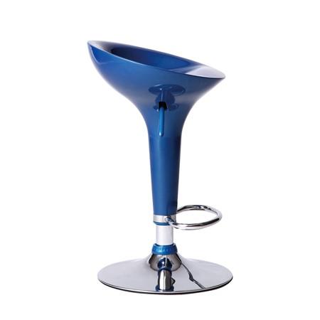 TABOURET ABS TABOURET D'INTÉRIEUR ASSISE BLEUE STRUCTURE CHROMÉE_0