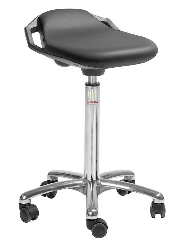Tabouret assis-debout Space Alu - Hauteur d'assise 580/840 mm - Mobile avec base à roulettes_0
