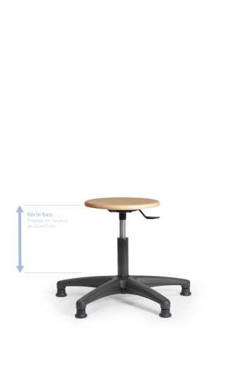 Tabouret atelier - assise bois - réglage fixe - diamètre 33 cm - ref tabboisfixvbp_0