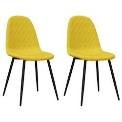 VidaXL Chaises à Manger Lot De 2 Jaune Moutarde Velours - jaune 325653_0