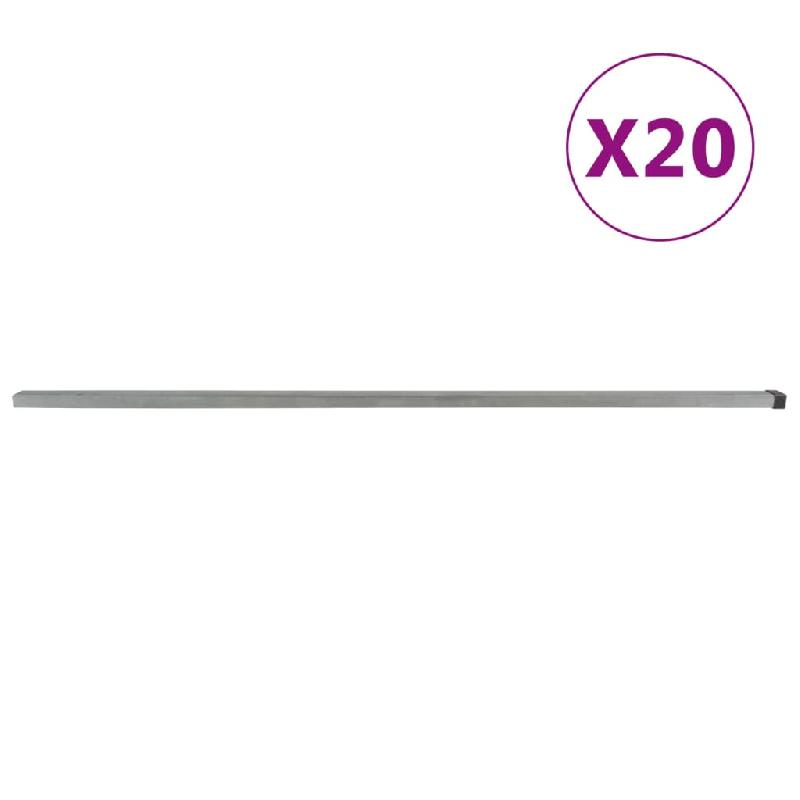 Vidaxl poteaux de clôture de jardin 20 pcs argenté 220 cm acier 3196187_0