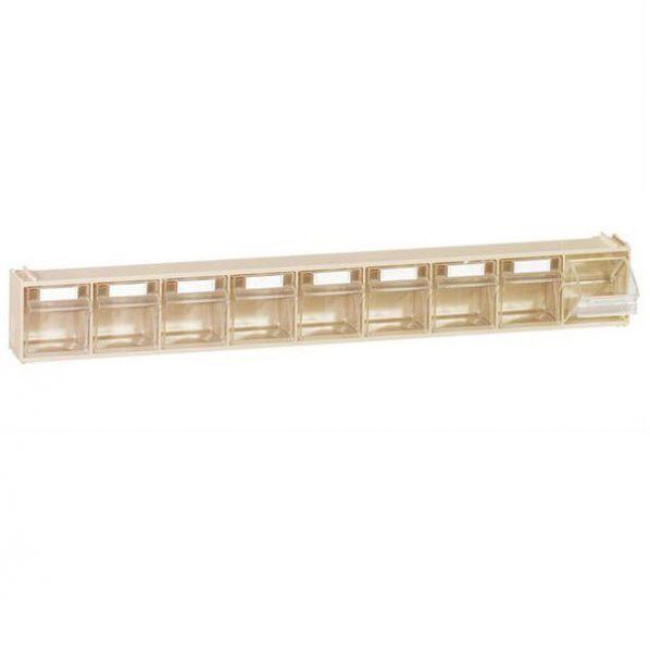 Bloc-tiroir 9 cases beige - polystyrène robuste, clipsable et gerbable - Rolléco_0