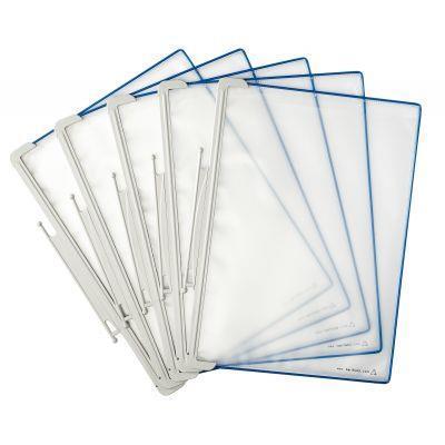 Boîte de 5 poches pour kit T Office - formats A4 bleu - polypropylène recyclable et fil d'acier_0