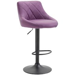 CLP Tabouret de bar Lazio en similicuir avec pied en métal Violet/Noir - violet polyester 321757_0