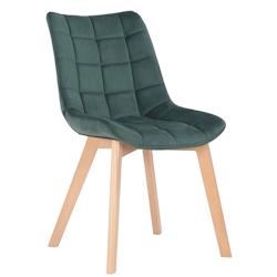 Décoshop26 - Chaise de salle à manger x1 rembourrage généreux en velours vert piètement en bois 10_0002084 - 3000250835596_0