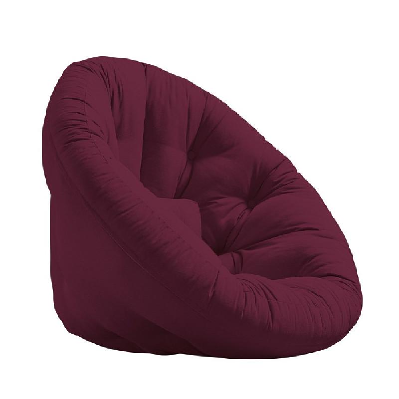 Fauteuil futon convertible Nido Chair - Bordeaux - Matelas 90x180 cm - 12 cm d'épaisseur_0