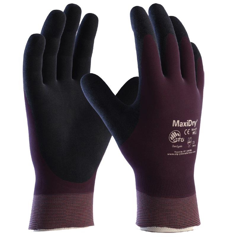 Gants de protection tricotés maxidry® oil™ rouge pourpre/noir t11 - ATG - at056427-zz11ain - 758465_0