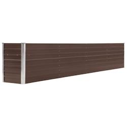 Helloshop26 - Jardinière lit surélevé plantes fleurs jardin acier galvanisé 320 x 40 x 45 cm marron 02_0001109 - 3000074681539_0