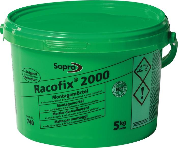 Mortier de scellement Racofix® 2000 1:3 séparat. Pièce (eau/mortier) 5 kg 5 kg seau SOPRO_0