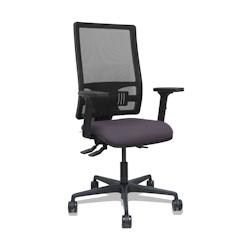 Piqueras y Crespo Silla Bormate asincro malla negra asiento bali gris oscuro brazos 2D ruedas 65mm - gris multi-matériau 405ASM840B600B2B68R65L_0