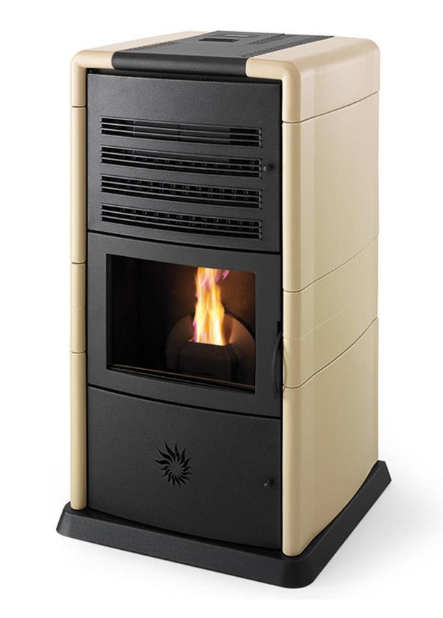 Poêle polycombustible Biolady réf : pbga-021 - 14 kW - Canalisable avec céramiques et réservoir 16 Kg_0