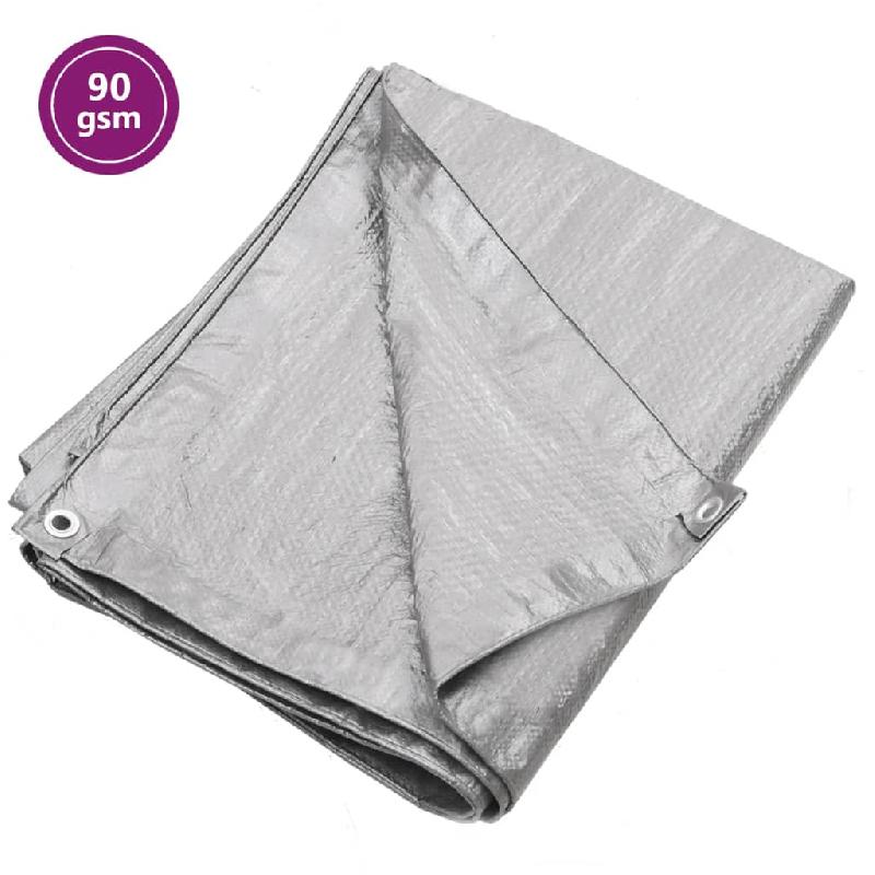 Vidaxl bâche 90 g/m² 4x6 m gris pehd 151472_0