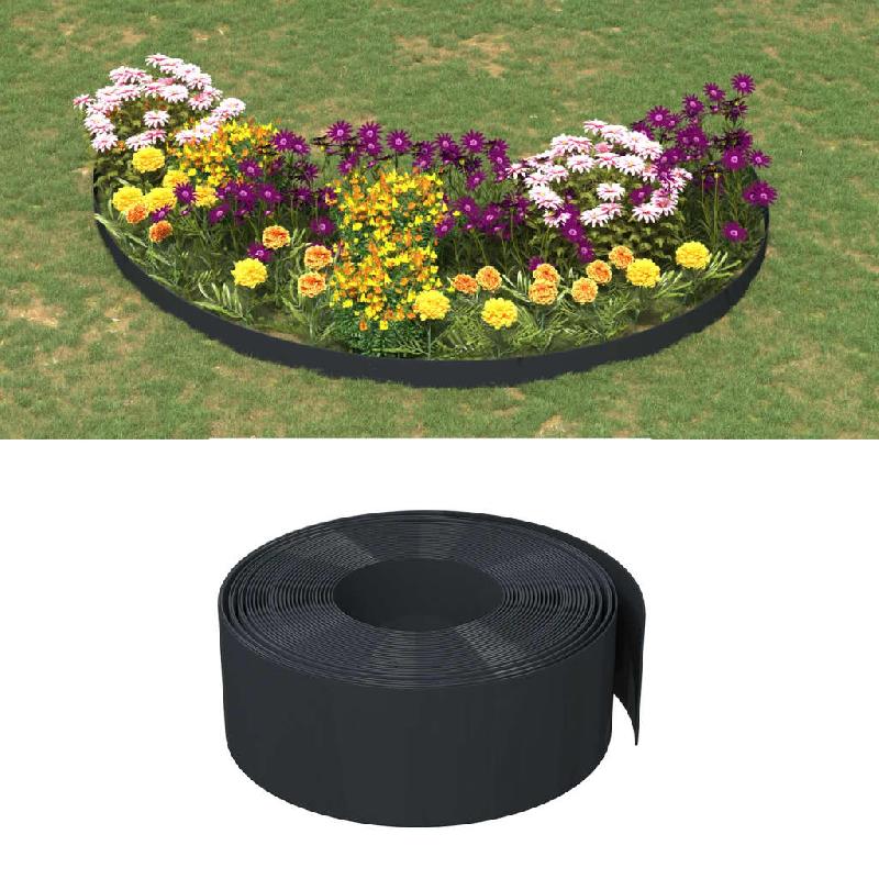 Vidaxl bordures de jardin 3 pcs noir 10 m 20 cm polyéthylène 3155457_0