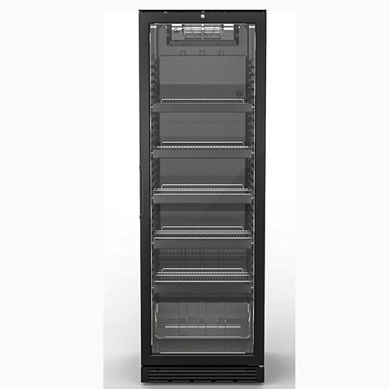 Vitrine à boissons noire 373 litres - porte en verre - 5 étagères - +1°/+10°C - BFD0020/SBL_0