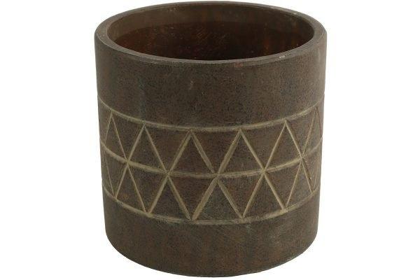 Countryfield - Pot de fleurs Desmond en céramique marron 10 x 10 cm - Tom_0