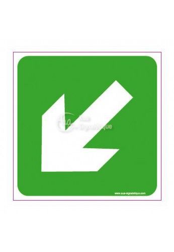3029-ca-v-130x130 - Panneau flèche directionnelle en bas à gauche - Signalisation sécurité travail - AUA Signalétique - 130x130 mm_0